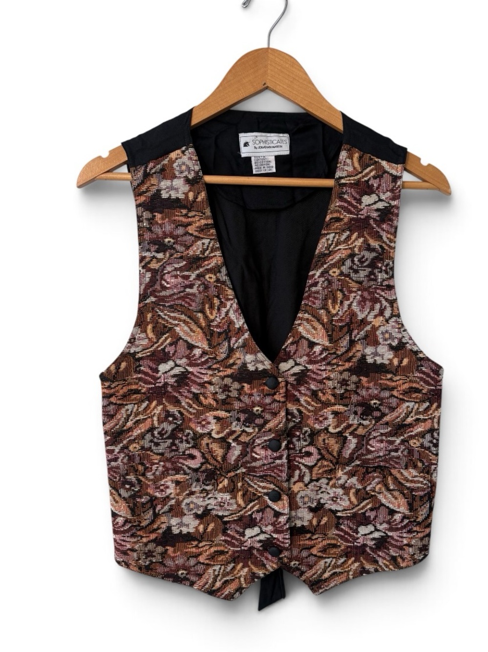Vintage Sophisticates Jonathan Martin Tapestry Vest Small Floral Boho Small